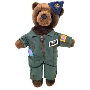 Bear Forces of America US Air Force USAF Plush Teddy Bear Military Uniform GOOD
